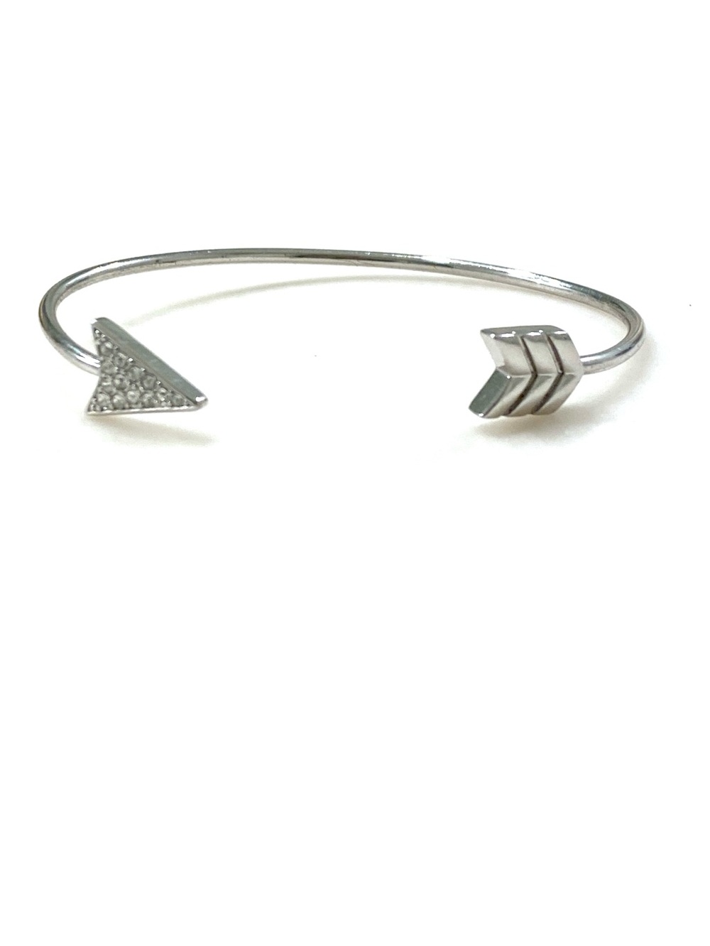 Origami Owl Silver Arrowhead Open Cuff Bracelet with Crystal Accents